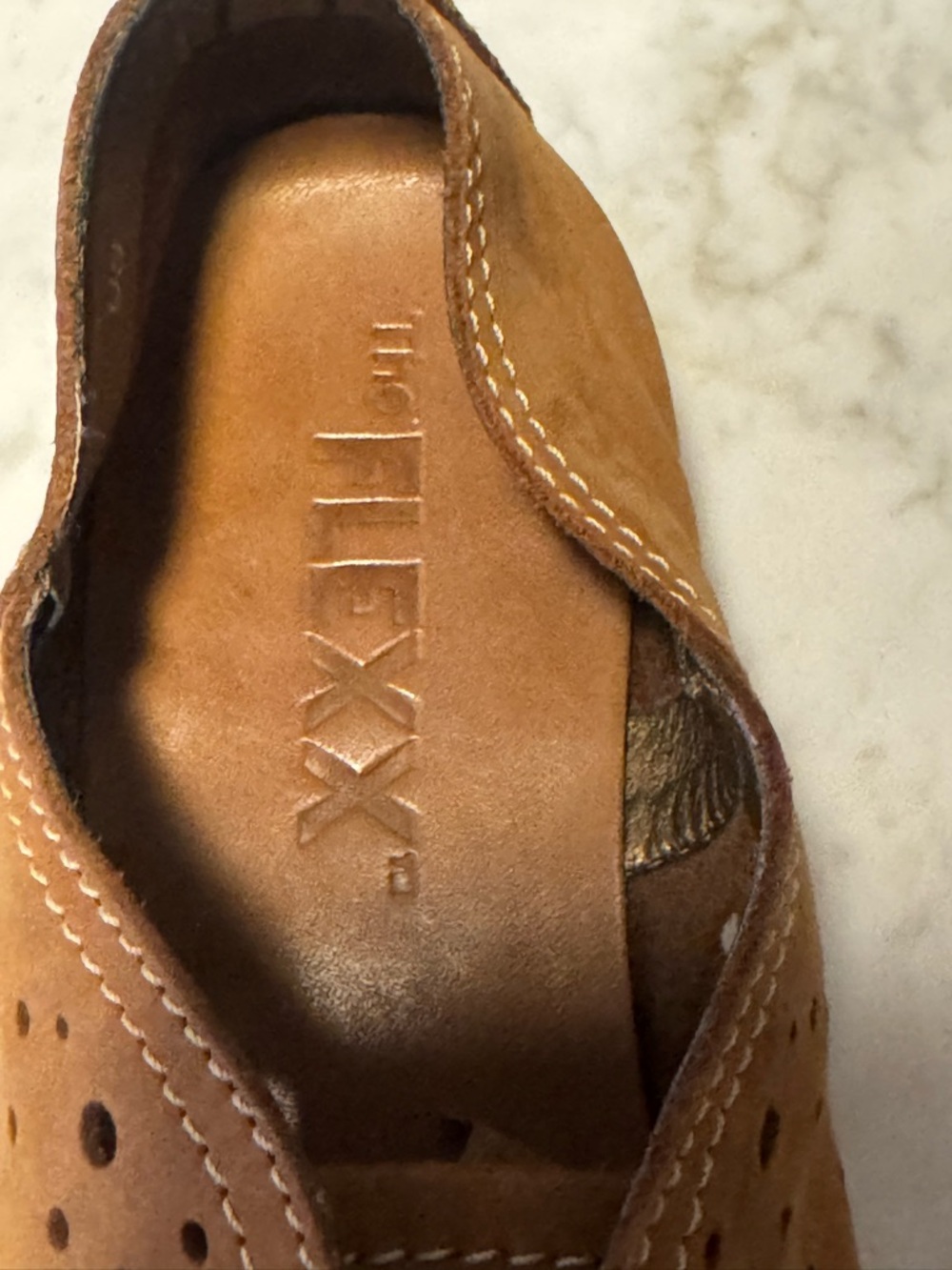 Women’s Casual Perforated Suede Lace-Up Shoes in Tan - Picture 7 of 9